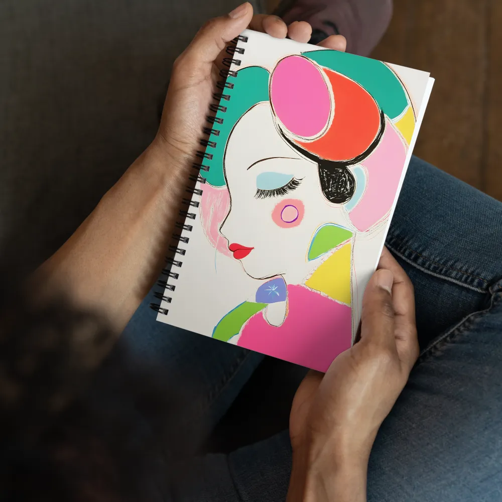 Whimsical Portrait in Colorful Abstraction | Spiral Notebook