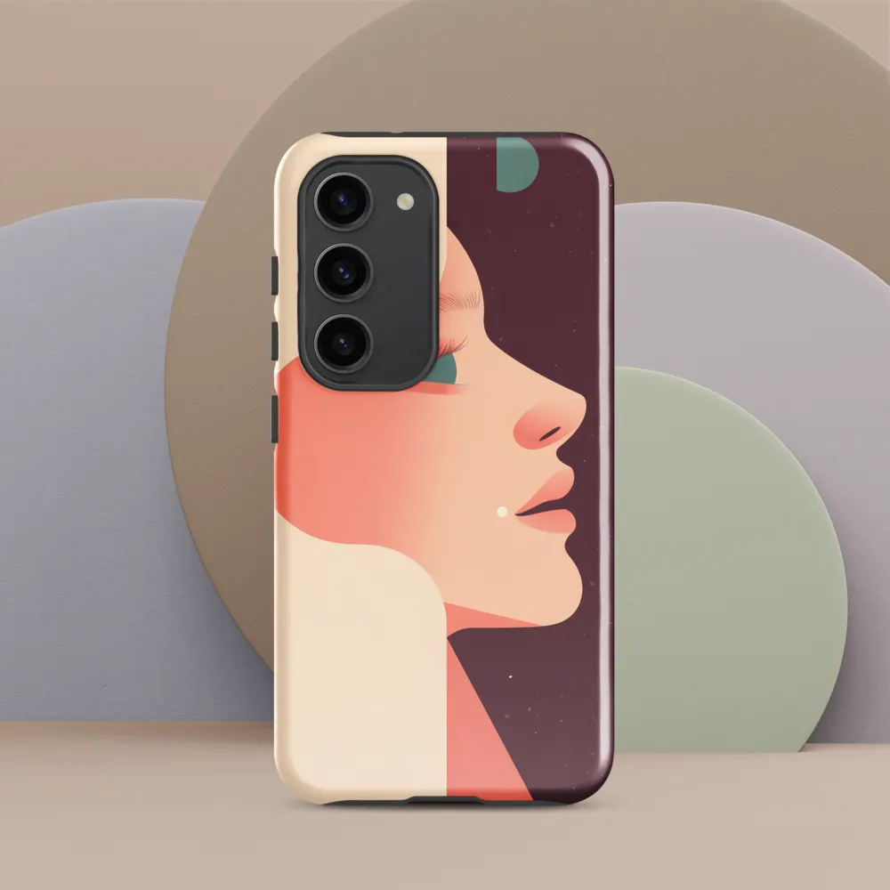 Profile in Peach and Burgundy