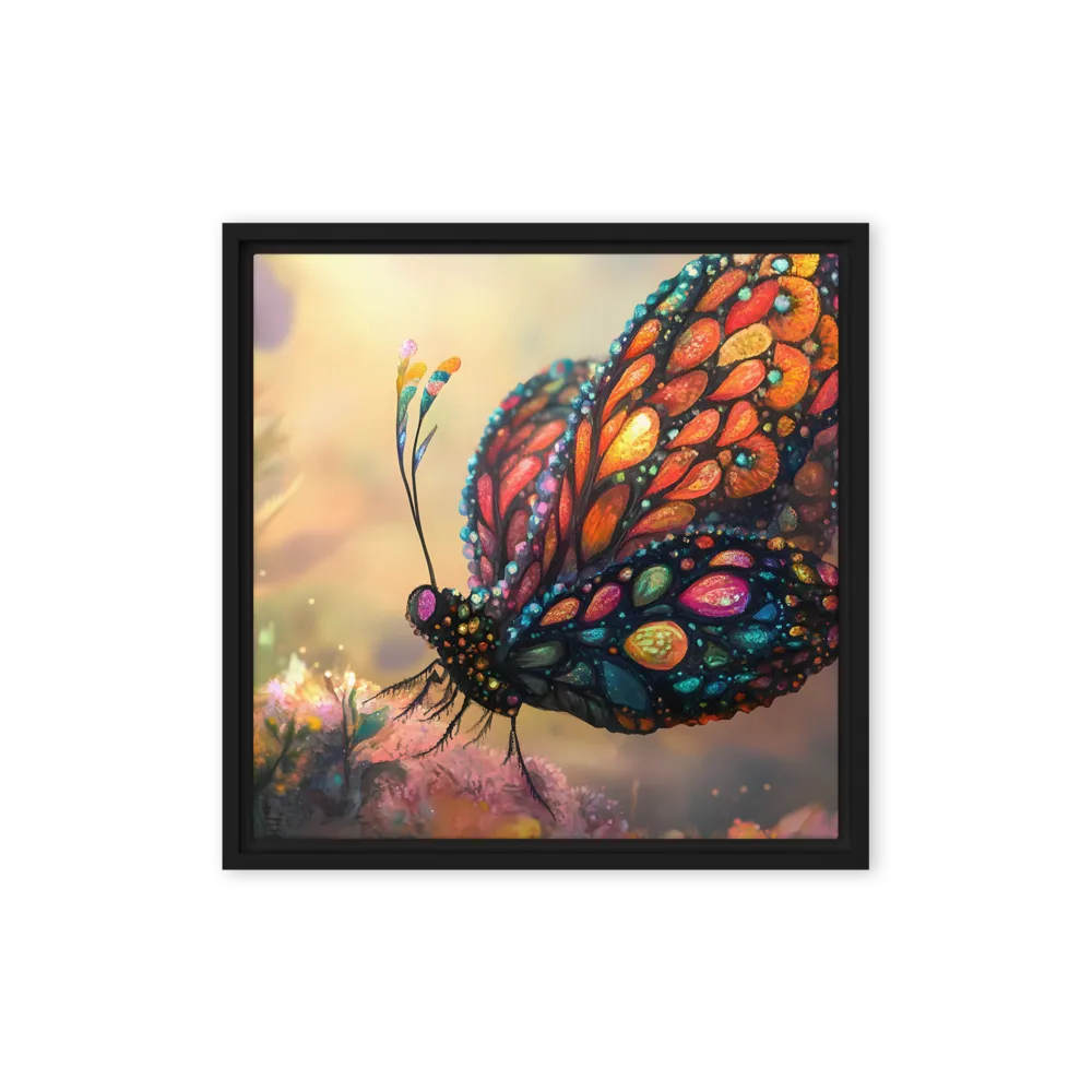 Whispers of a Colorful Dream | Canvas with Black Frame | 16″×16″