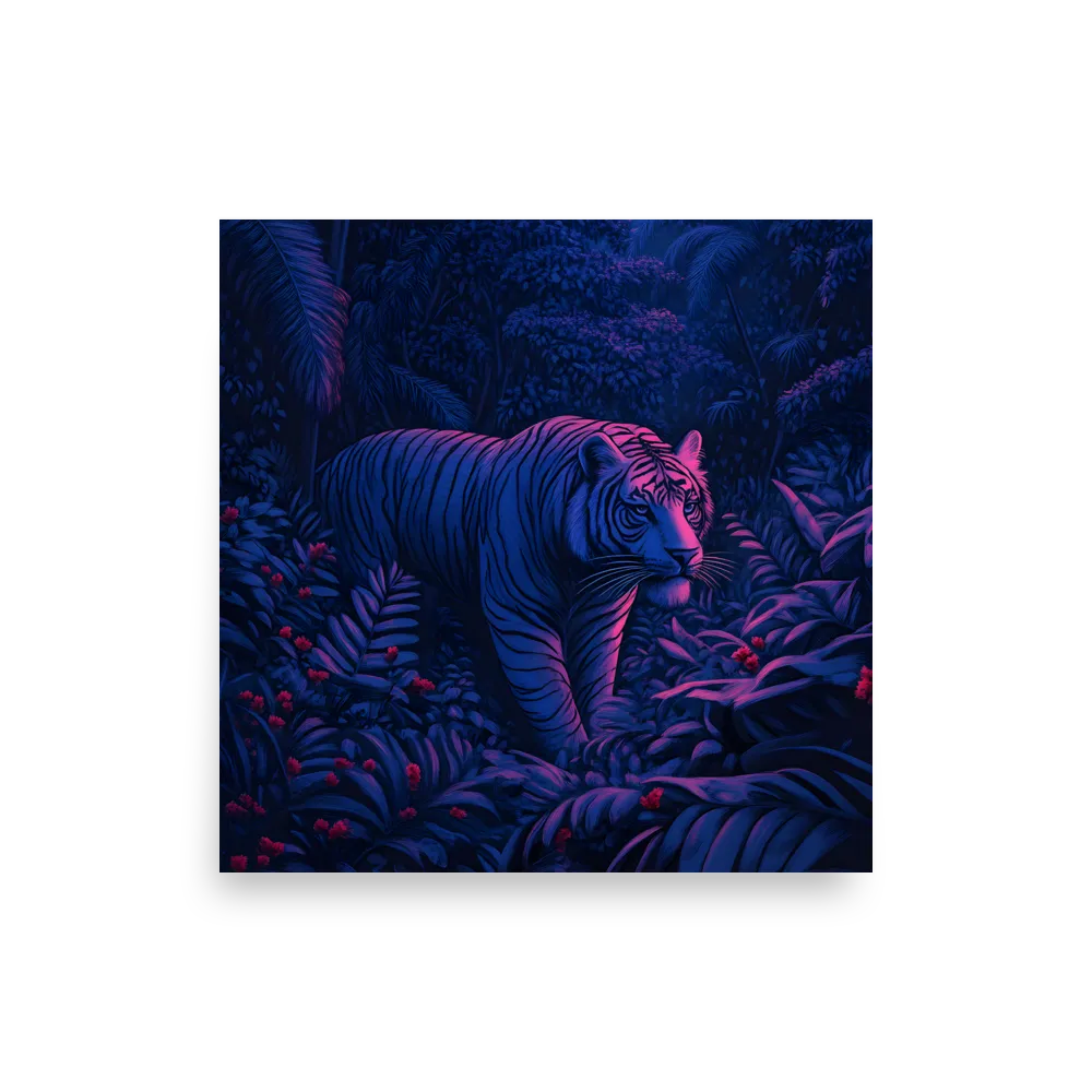 Mystic Prowler: The White Tiger in the Jungle | Poster | 18″×18″