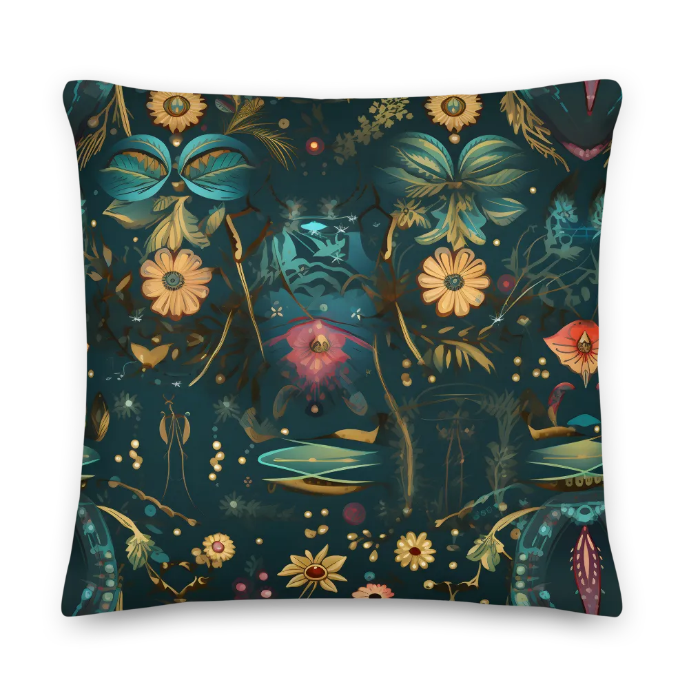 Whimsy in Flora: An Art Nouveau Journey | Pillow | 22″×22″