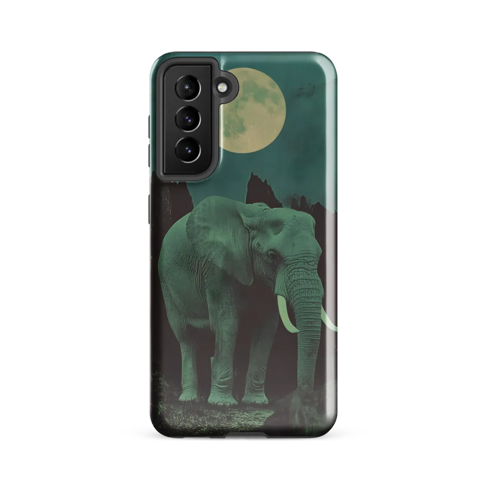 Ethereal Presence: Elephant Under a Full Moon