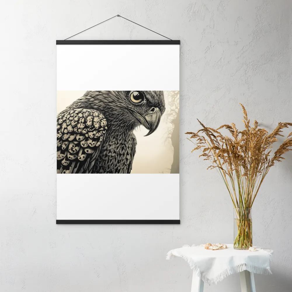 Majestic Owl in Detail | Poster With Black Wood Hanger | 24″×36″