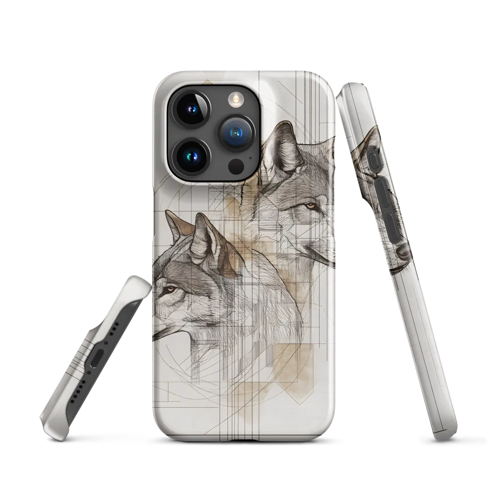 Geometric Harmony: The Essence of Wolves | Phone Case |  15 Pro | Snap Case | Glossy
