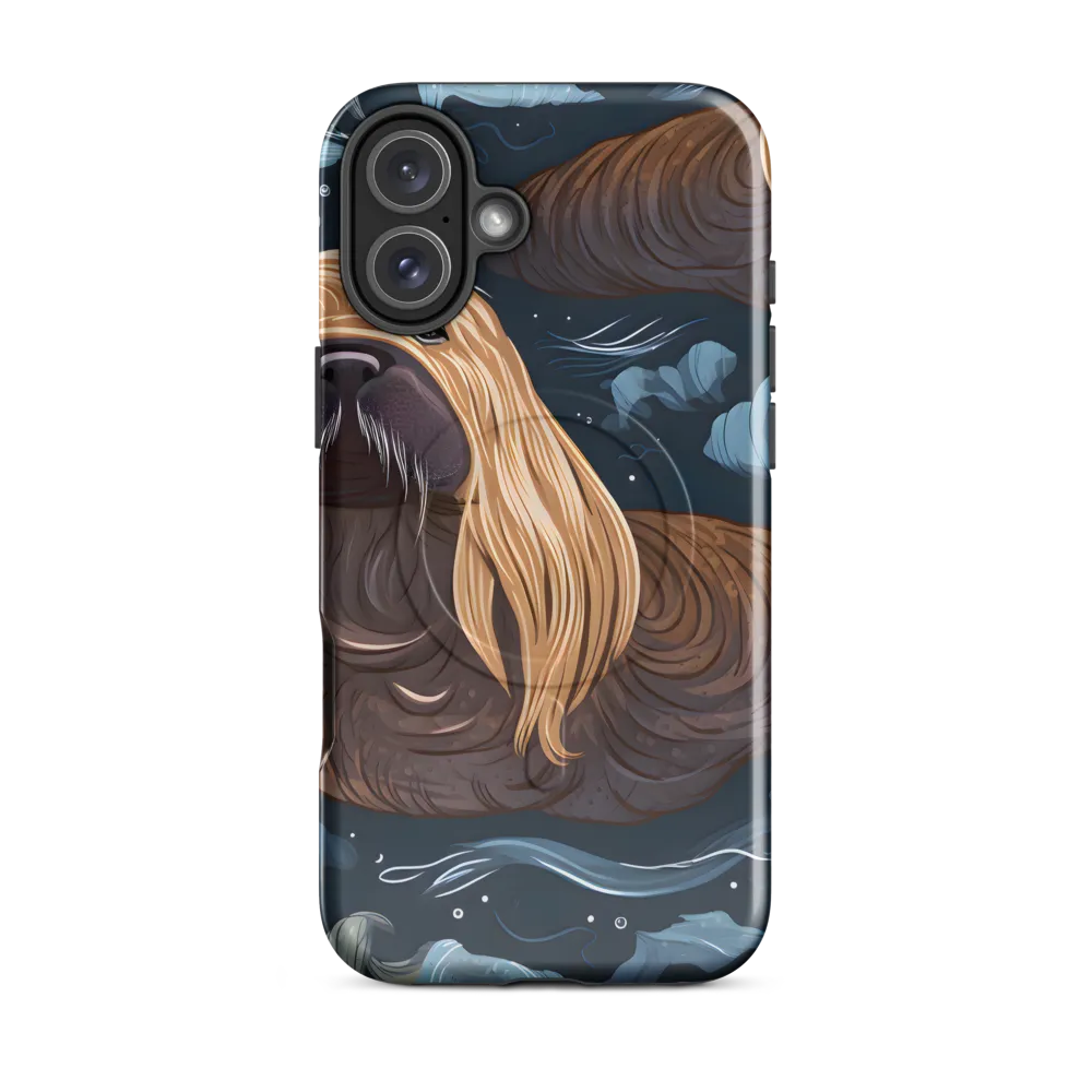 Whimsical Walruses in Deep Blue