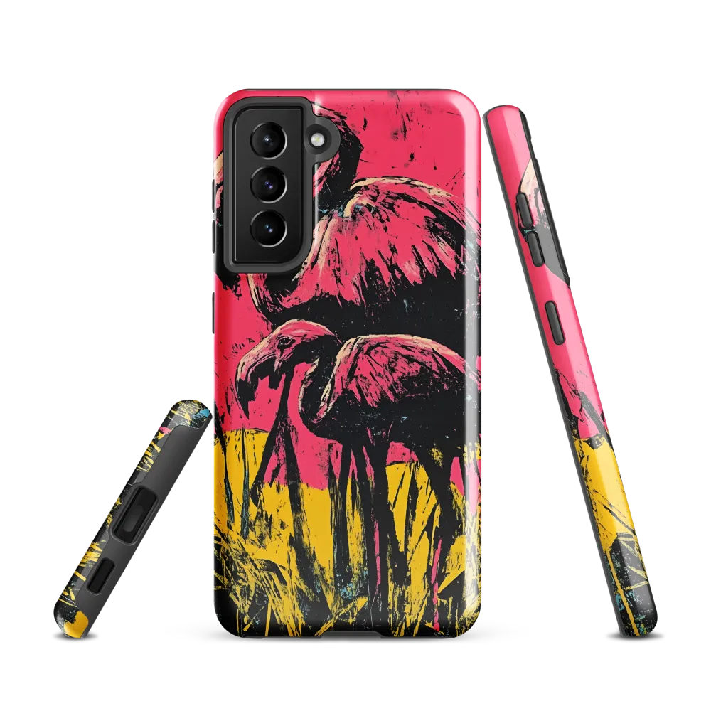 Flamingo Duet: A Pop Art Expression | Phone Case |  S21 | Tough Case | Glossy