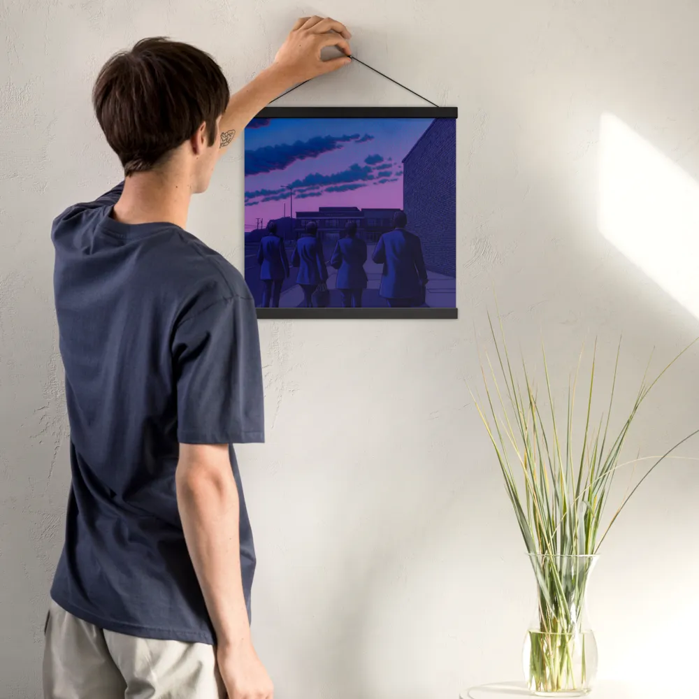The Twilight Stroll | Poster With Black Wood Hanger | 16″×16″