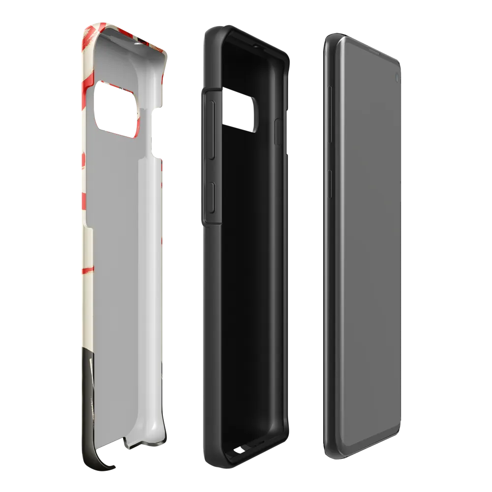 Dramatic Elegance in Red and Black | Phone Case |  S10 Plus | Tough Case | Glossy