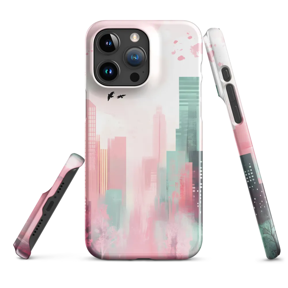 Dreamy Cityscape in Pink and Cyan
