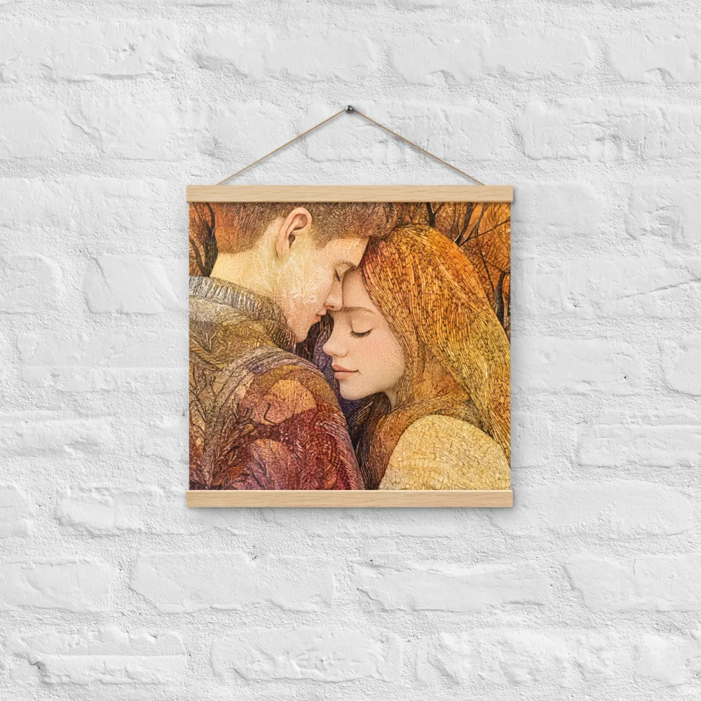 Embrace of Autumn | Poster With Oak Wood Hanger | 16″×16″