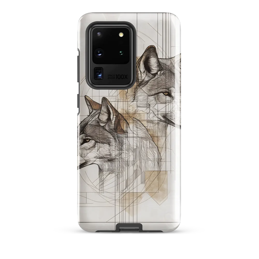 Geometric Harmony: The Essence of Wolves | Phone Case |  S20 Ultra | Tough Case | Glossy