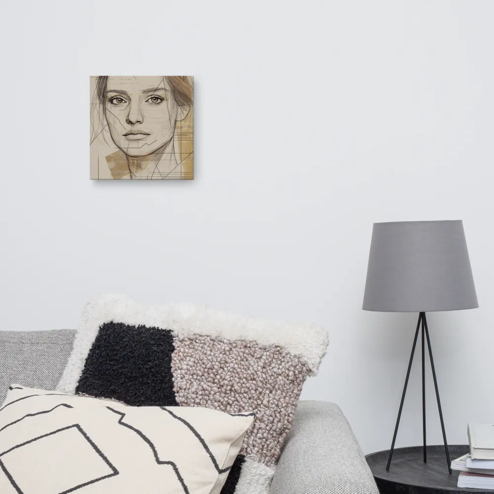 Geometric Elegance: A Modern Portrait | Canvas | 12″×12″
