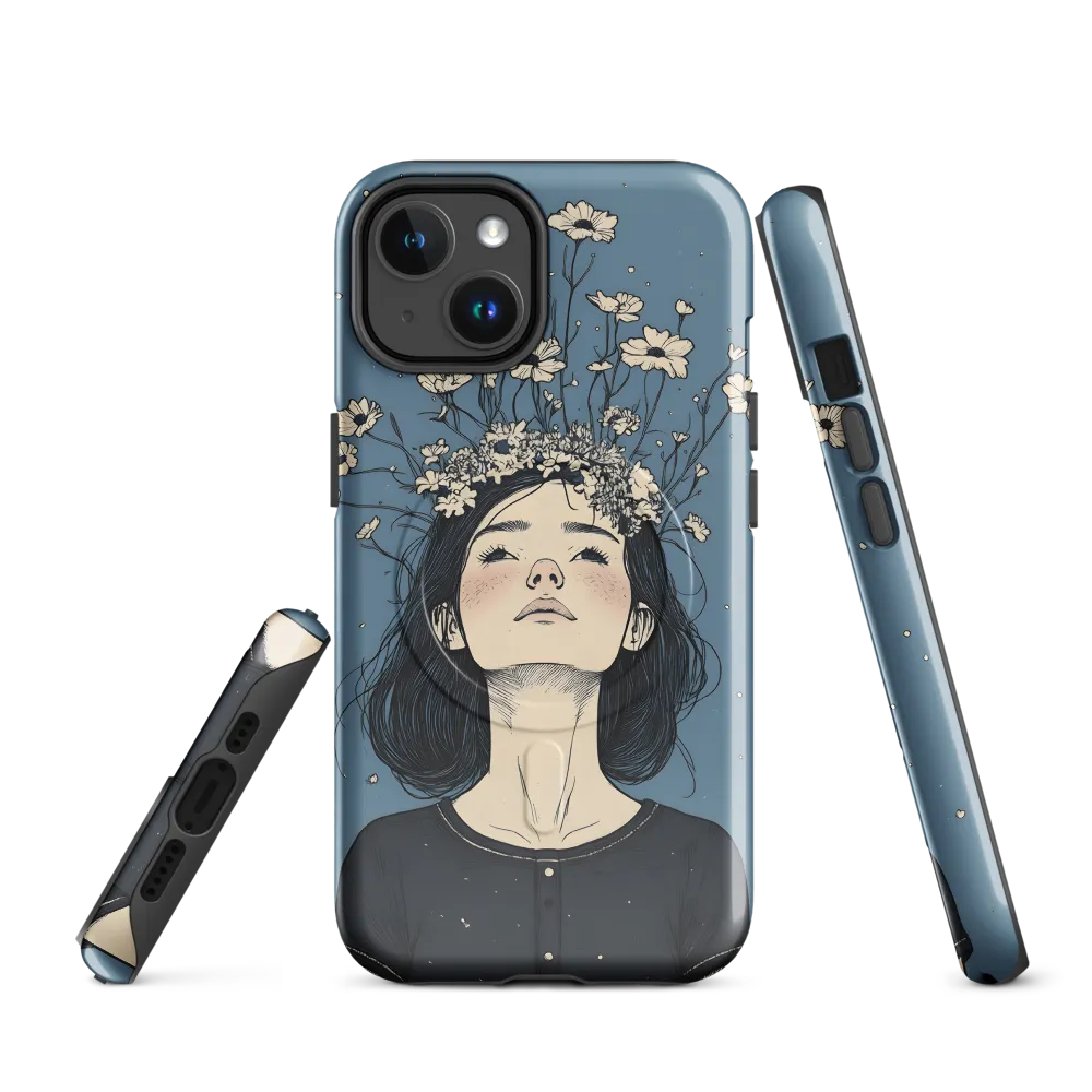 Floral Serenity: A Portrait of Tranquility | Phone Case |  14 | MagSafe® Tough Case | Glossy