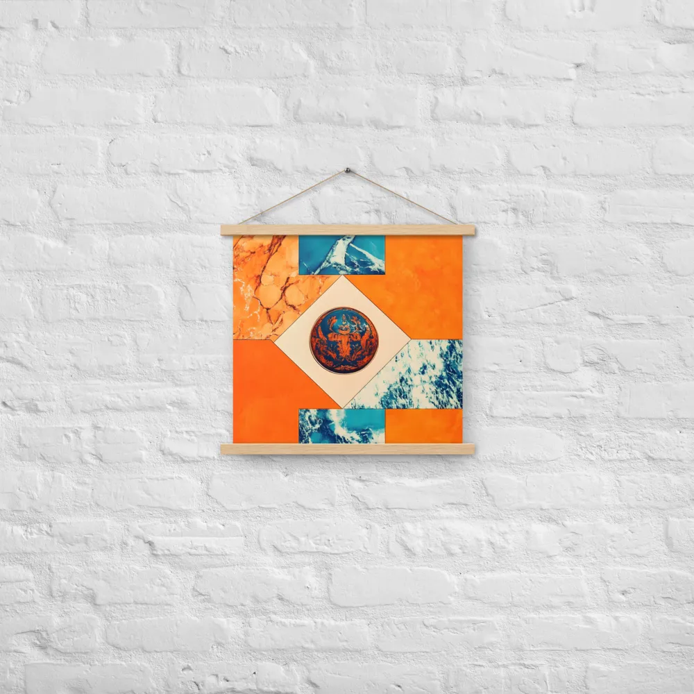 Harmonious Encounters: Abstract Geometry | Poster With Oak Wood Hanger | 18″×18″