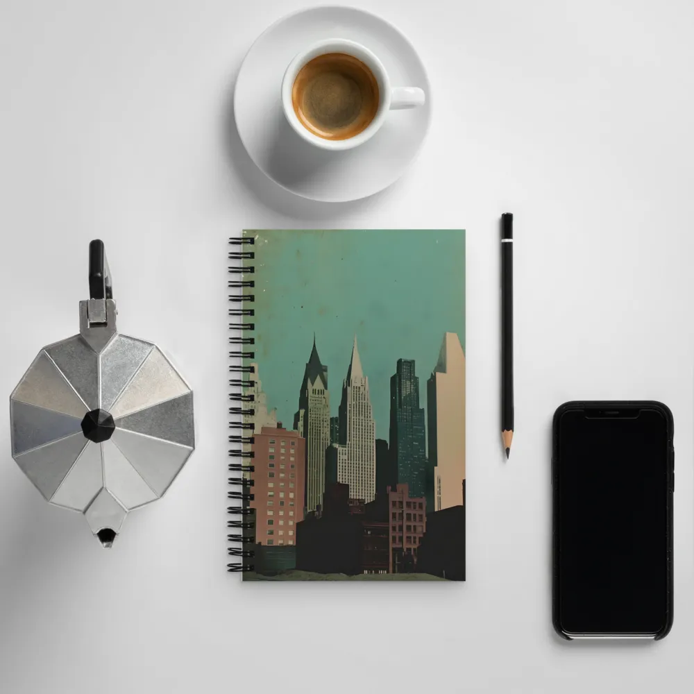 Urban Nostalgia: A Retro Cityscape | Spiral Notebook