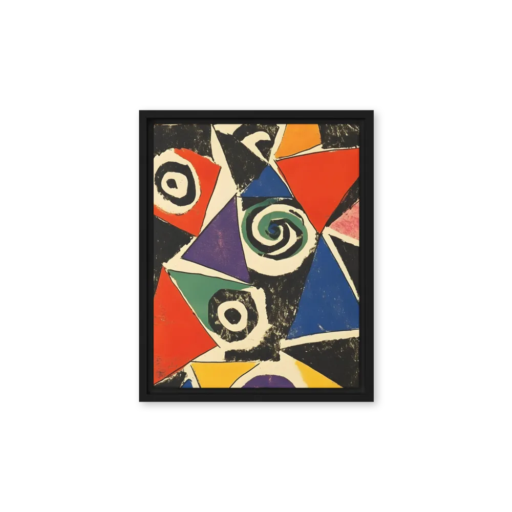Dynamic Geometric Abstraction | Canvas with Black Frame | 11″×14″