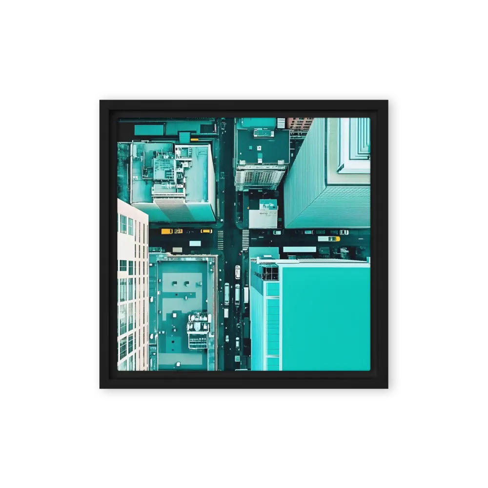 Urban Geometry: Aerial Perspective | Canvas with Black Frame | 12″×12″