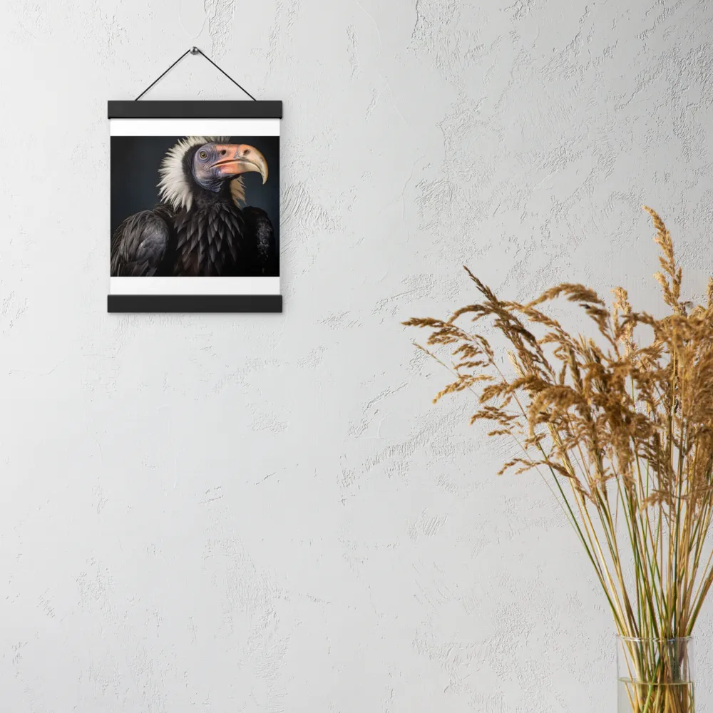 Majestic Vulture Portrait | Poster With Black Wood Hanger | 8″×10″