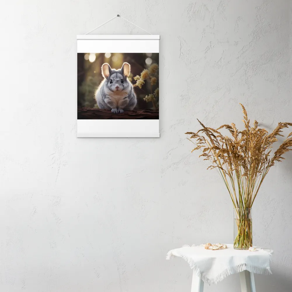 Curious Chinchilla in the Forest | Poster With White Wood Hanger | 16″×20″