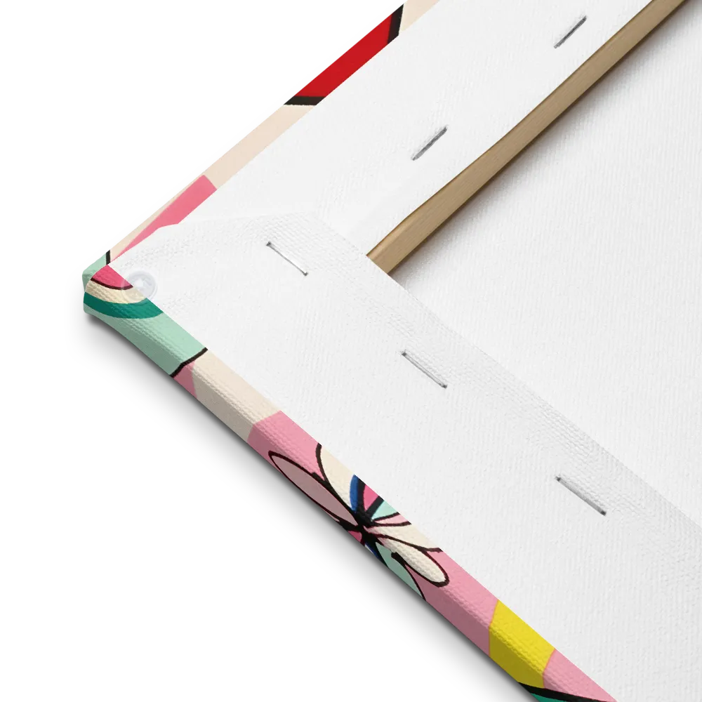 Joyful Geometry: A Playful Dance of Shapes and Colors | Thin Canvas | 12″×12″
