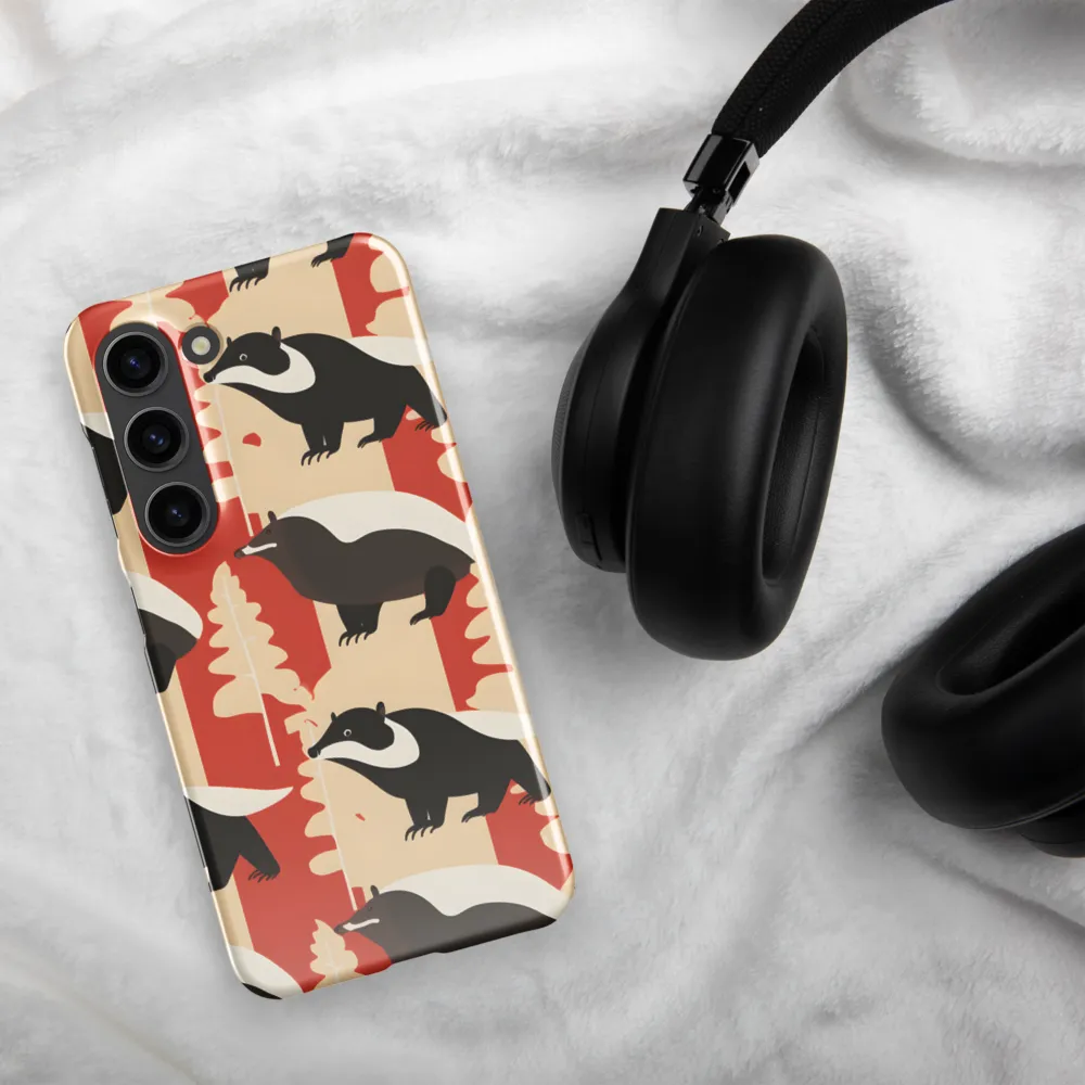 Wildlife Pattern: The Badger Tale | Phone Case |  S23 | Snap Case | Glossy