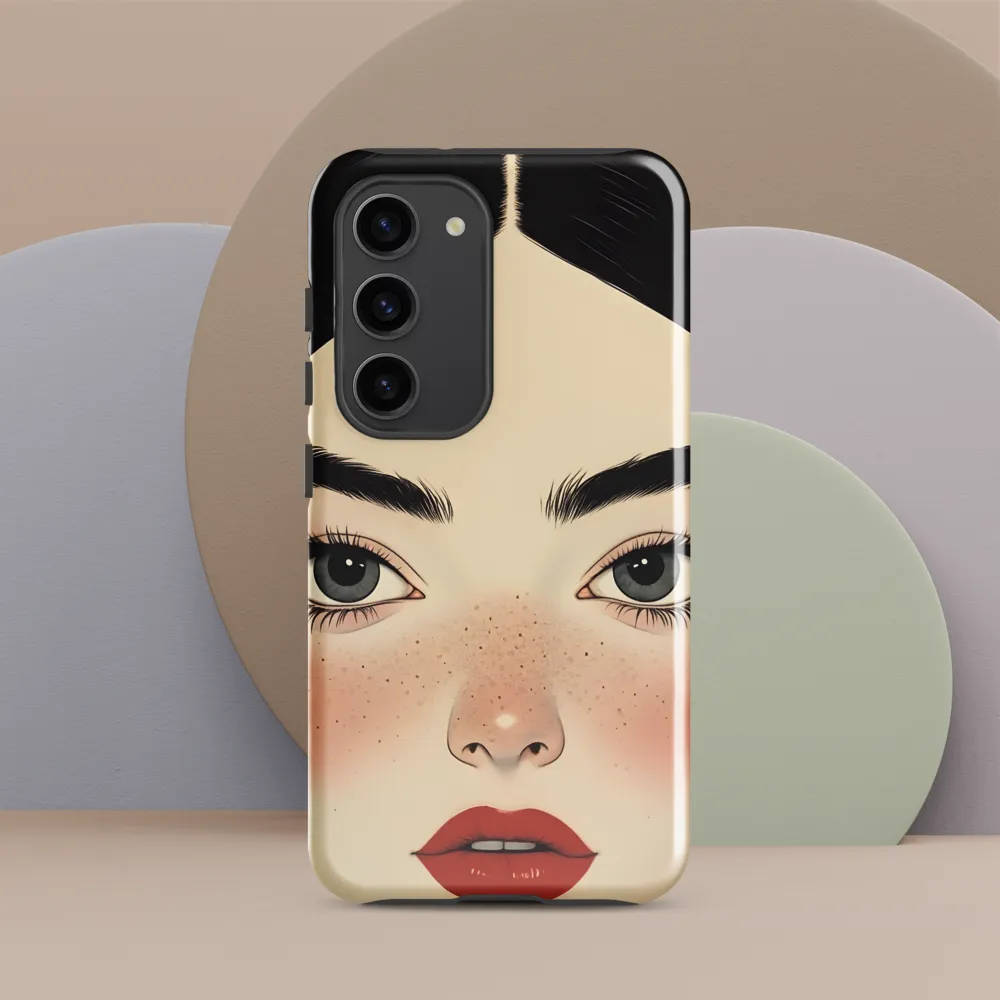 Serenity Captured: A Modern Portrait | Phone Case |  S23 | Tough Case | Glossy