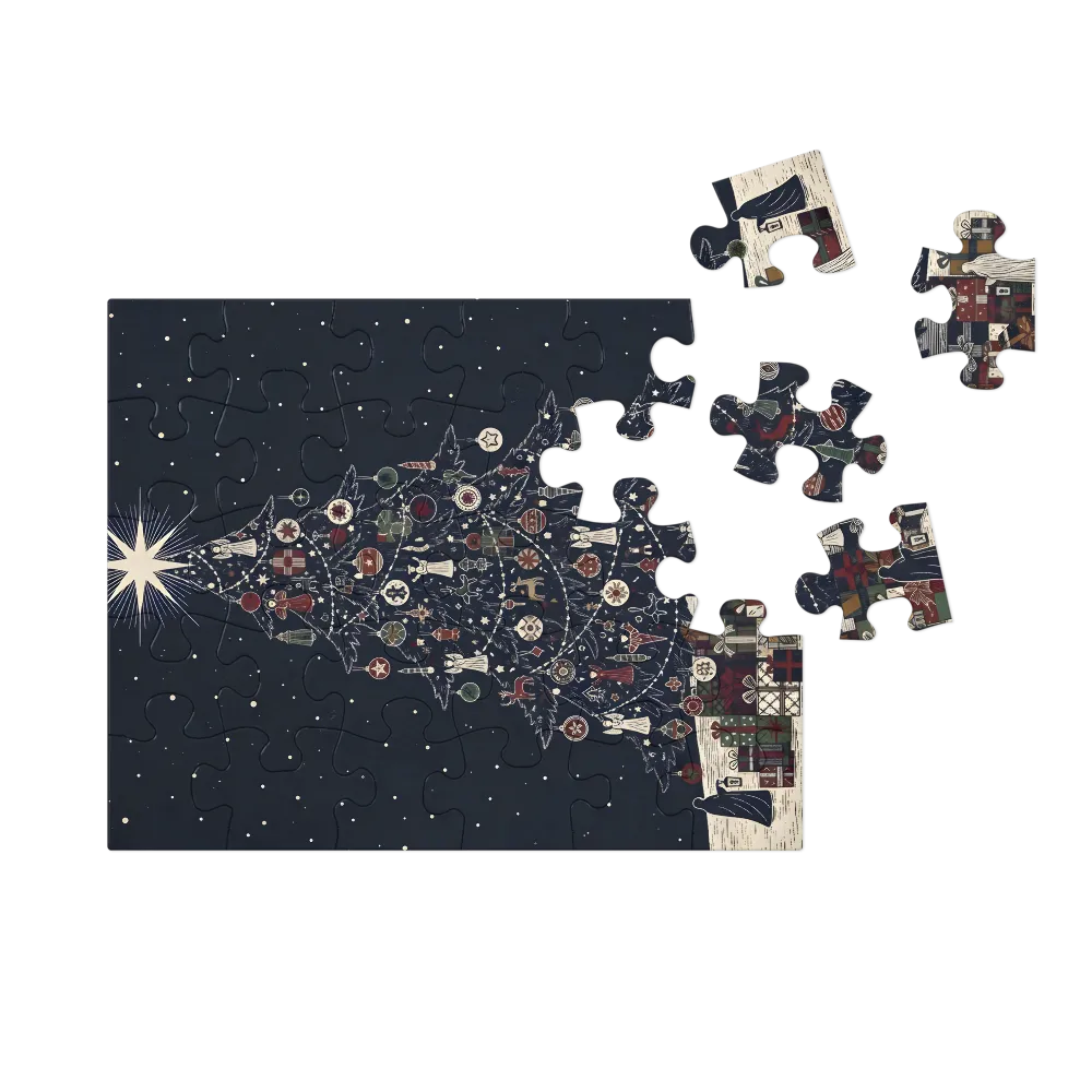 Starry Christmas Tree 
 Jigsaw Puzzle in Tin Box