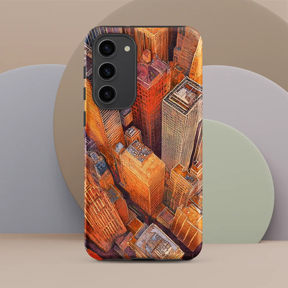 Urban Symphony in Orange and Purple