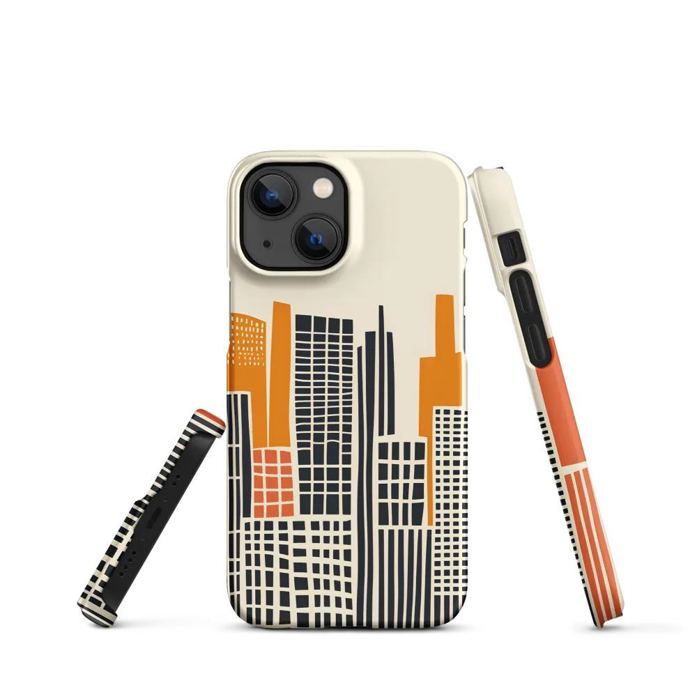 Urban Rhythms: A Graphic Cityscape | Phone Case |  13 Mini | Snap Case | Matte