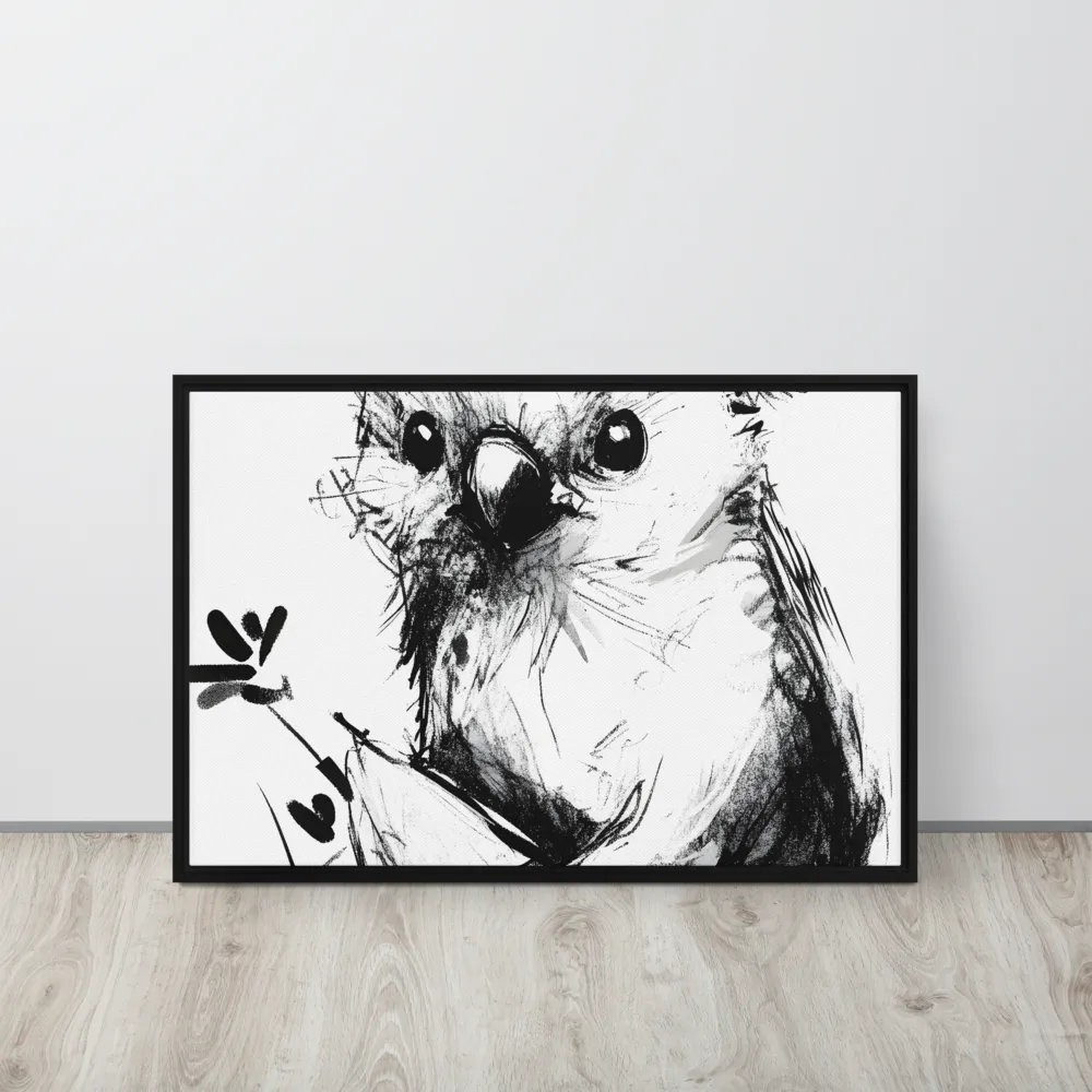 Whimsical Koala in Ink | Canvas with Black Frame | 20″×30″
