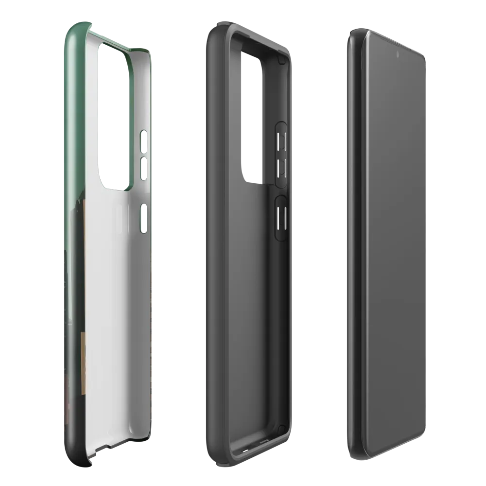 Urban Nostalgia: A Retro Cityscape | Phone Case |  S21 Ultra | Tough Case | Glossy