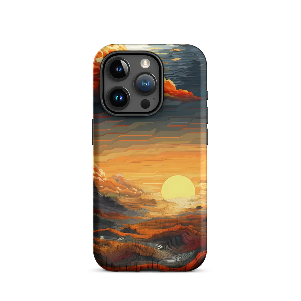 Ethereal Sunset: A Serene Landscape in Flowing Forms
