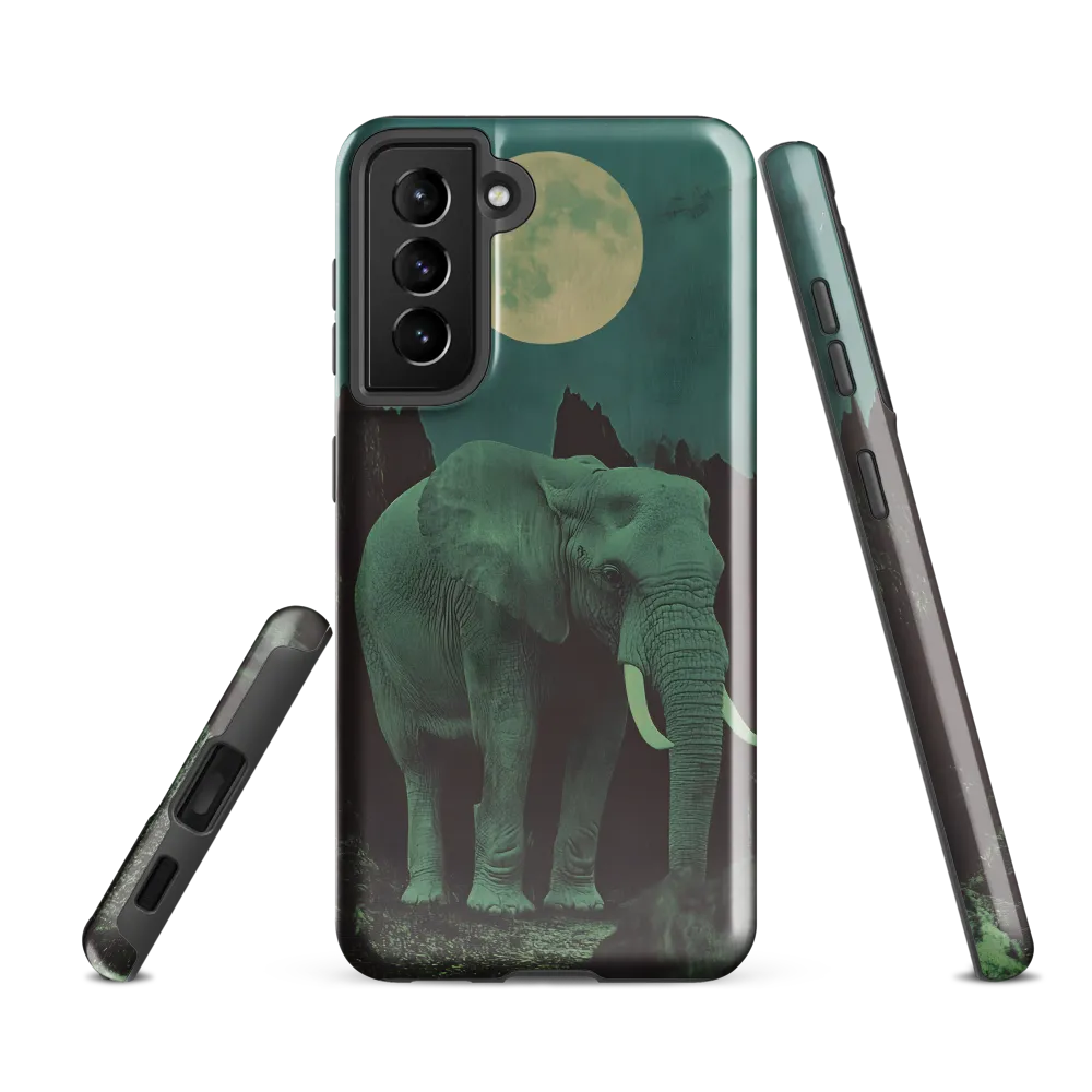 Ethereal Presence: Elephant Under a Full Moon
