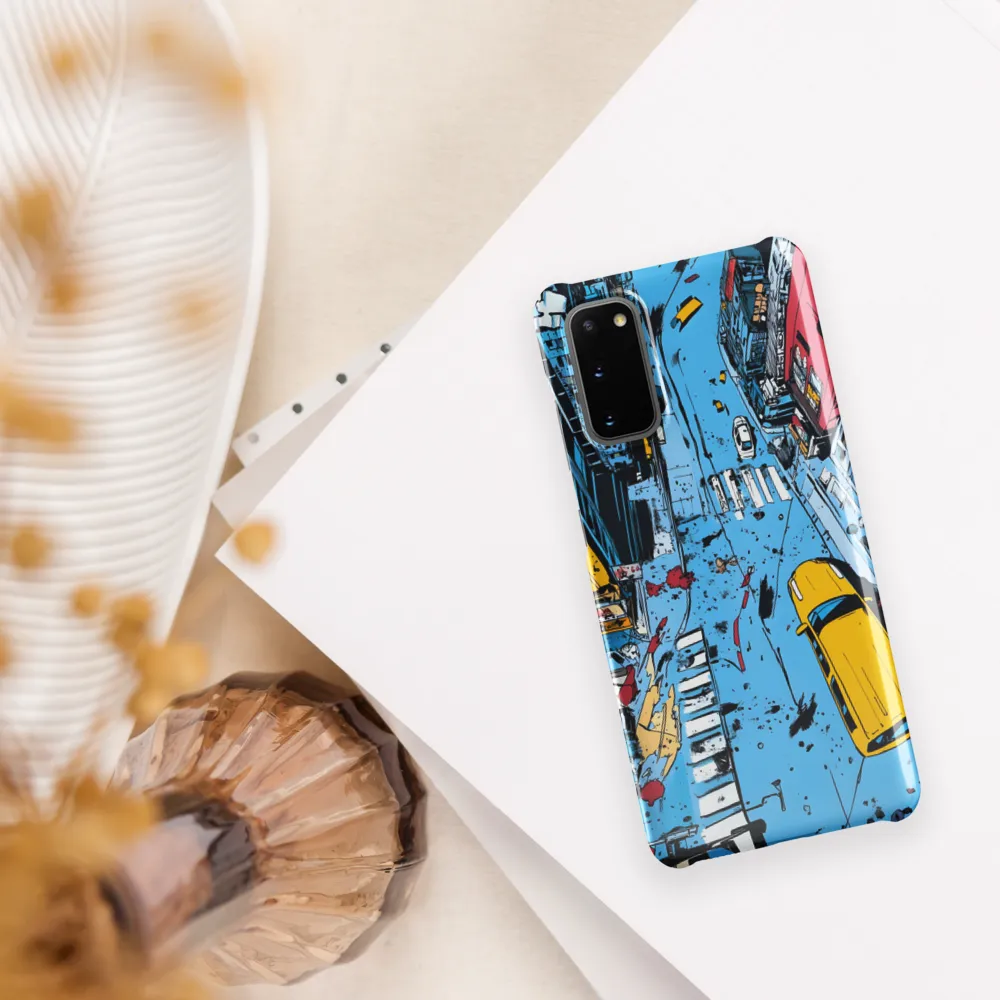Urban Chaos: Aerial View of City Life | Phone Case |  S20 | Snap Case | Glossy