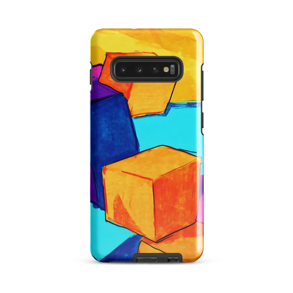 Playful Cubes in Vibrant Harmony | Phone Case |  S10 Plus | Tough Case | Glossy