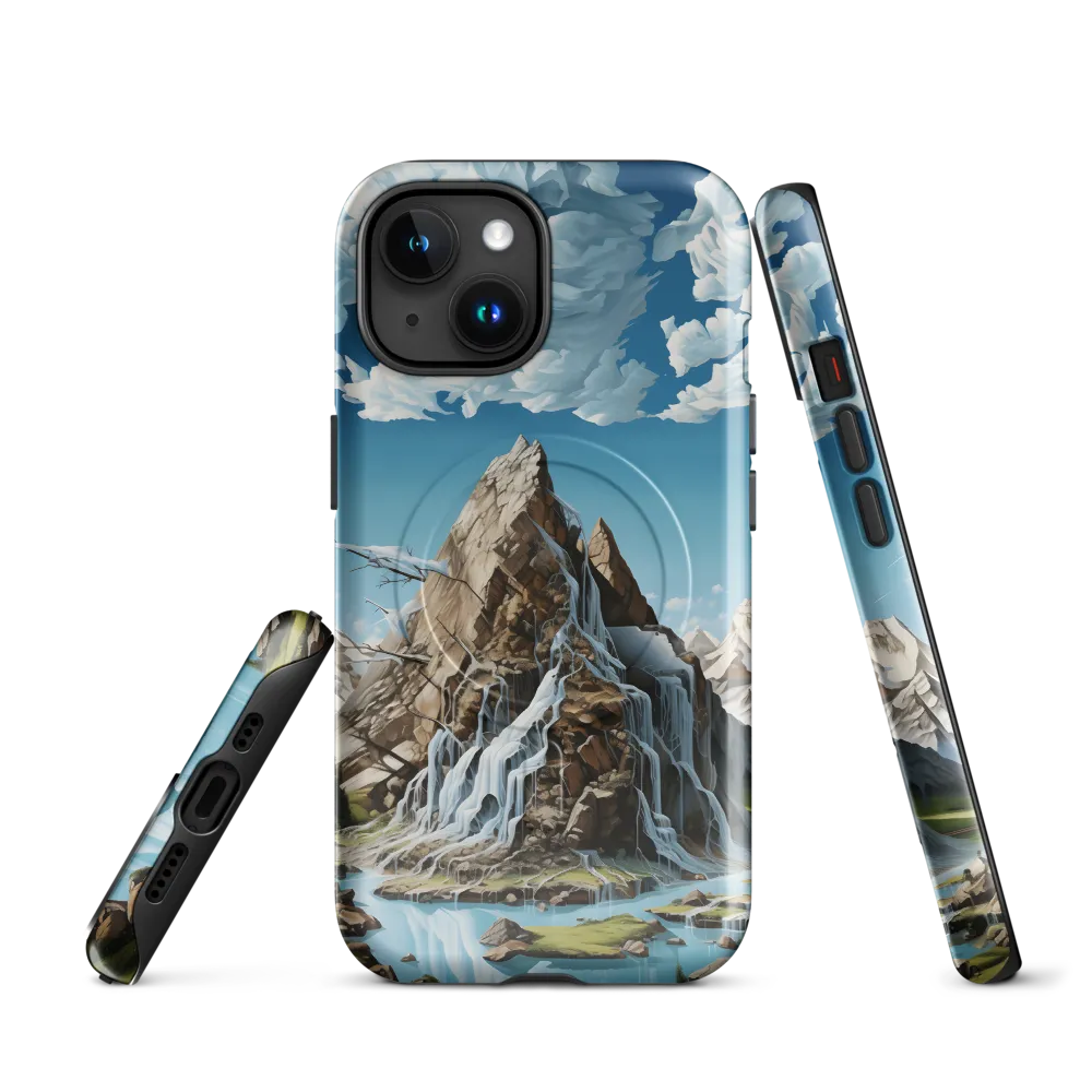 Majestic Cascade: A Mountain Masterpiece | Phone Case |  15 | MagSafe® Tough Case | Glossy