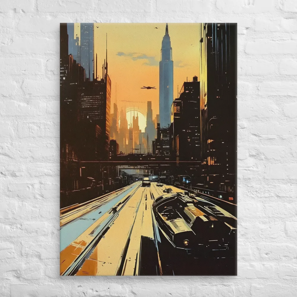 Metro Nexus: A Futuristic Cityscape | Canvas | 28″×40″