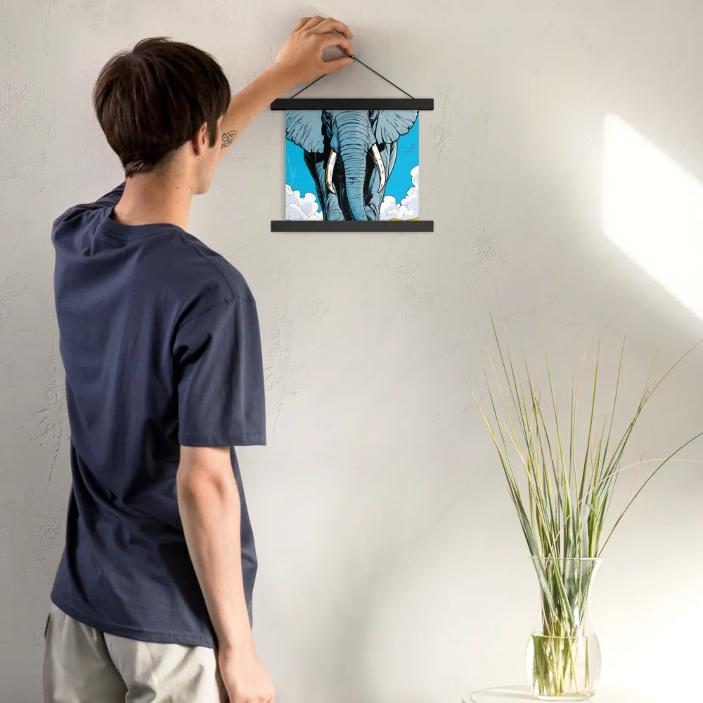 Majestic Presence: The Elephant | Poster With Black Wood Hanger | 10″×10″