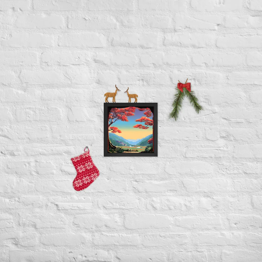 Crimson Pine Valley 
 Poster with Black Frame | 10″x 10″