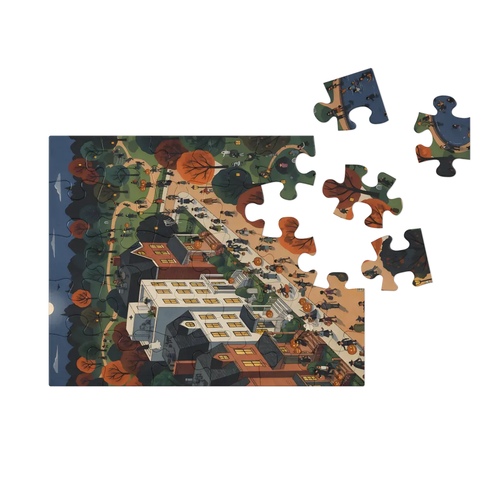 Halloween Night Stroll 
 Jigsaw Puzzle in Tin Box