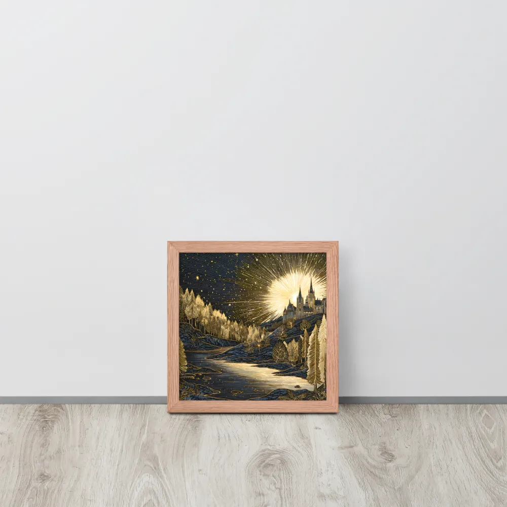 Gilded Castle at Dawn 
 Poster with Red oak Frame | 10″x 10″
