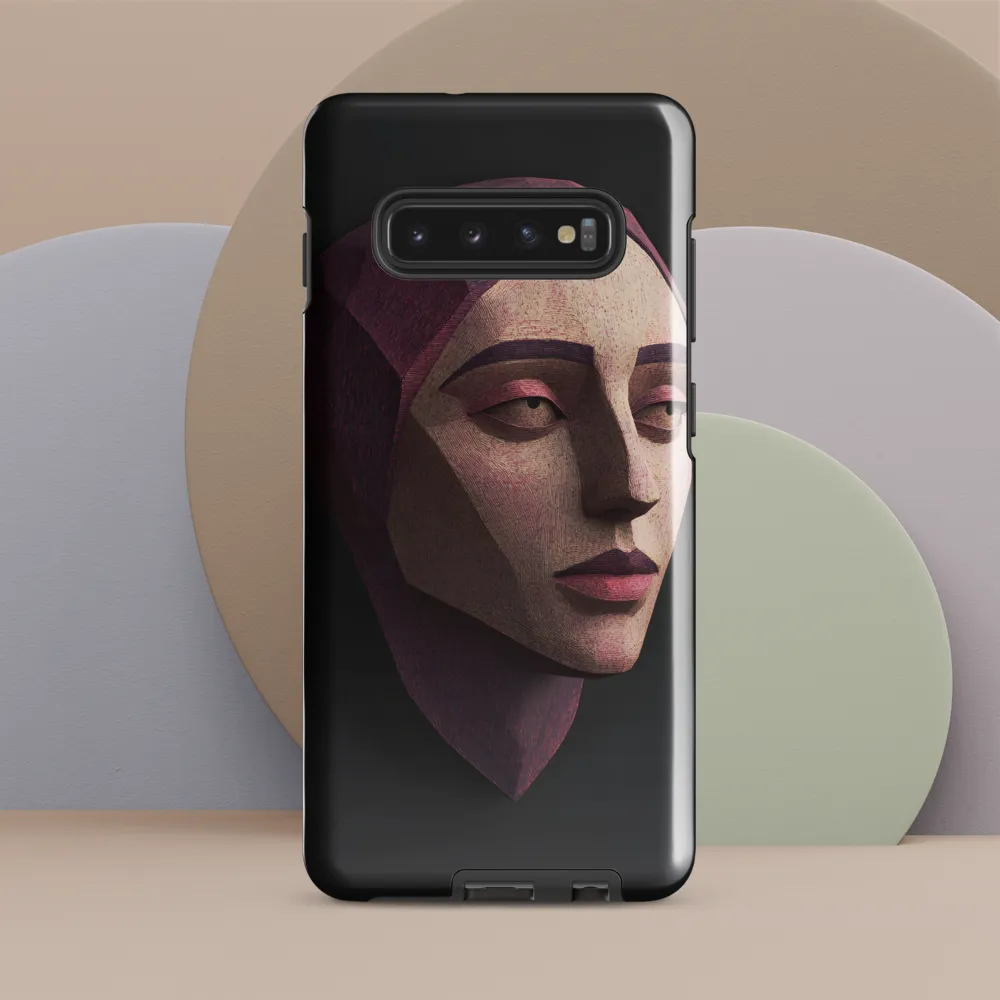 Geometric Elegance: A Contemporary Portrait | Phone Case |  S10 Plus | Tough Case | Glossy