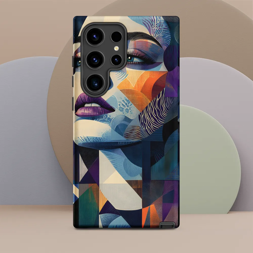 Fragmented Mystery: A Modern Portrait | Phone Case |  S24 Ultra | Tough Case | Matte