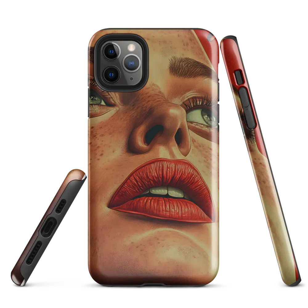 Red Intensity: A Portrait of Elegance | Phone Case |  11 Pro Max | Tough Case | Glossy