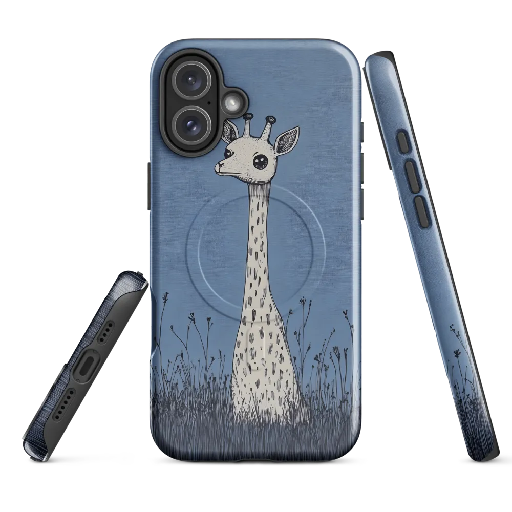 Whimsical Giraffe in Blue