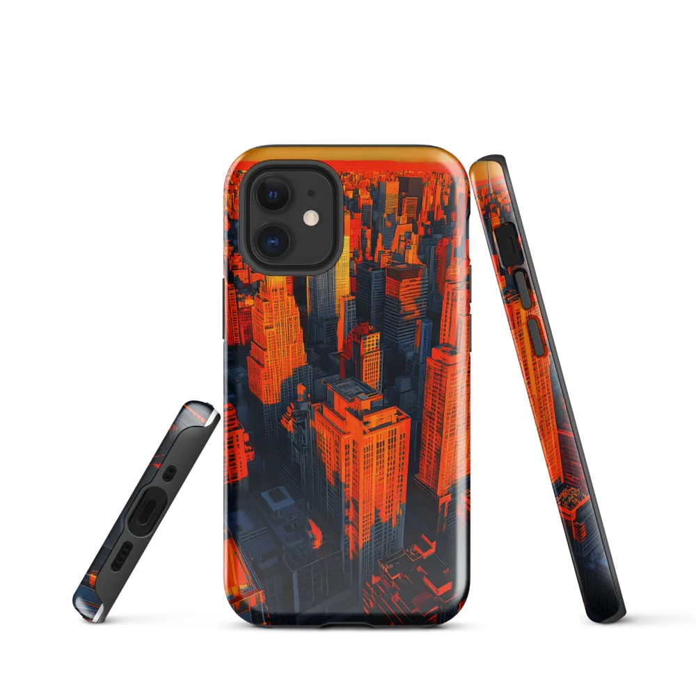 Urban Dawn: A Digital Ode to Skyscrapers | Phone Case |  12 mini | Tough Case | Glossy