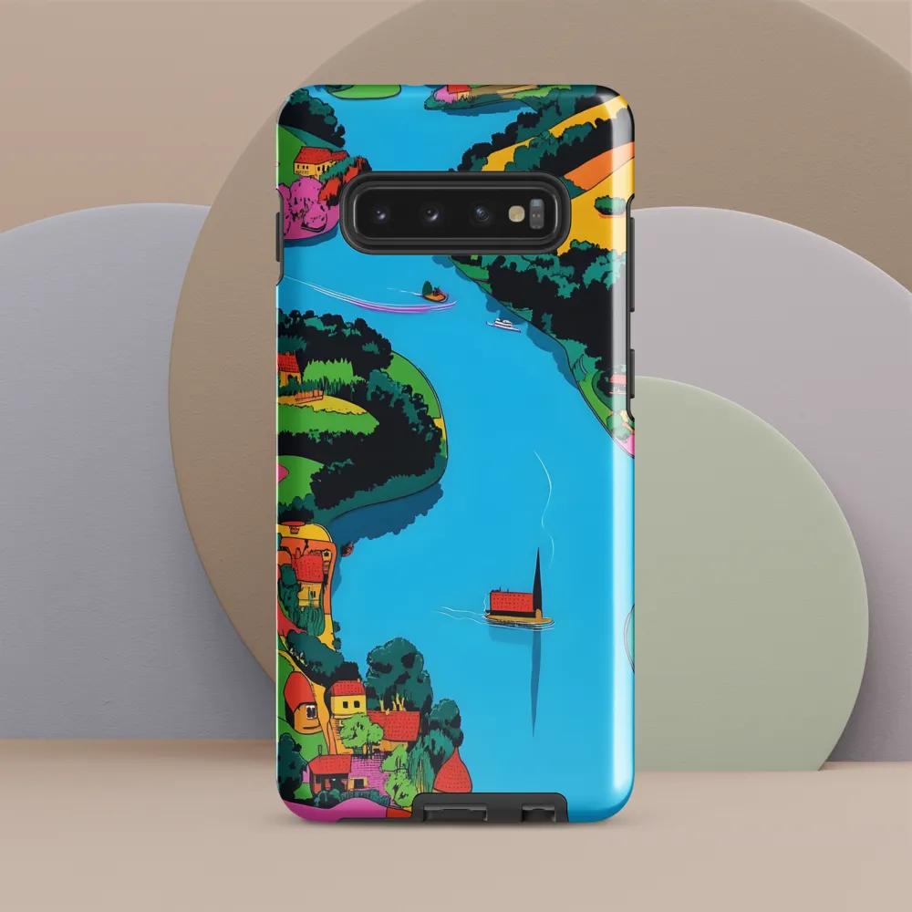 Whimsical River Landscape | Phone Case |  S10 Plus | Tough Case | Glossy