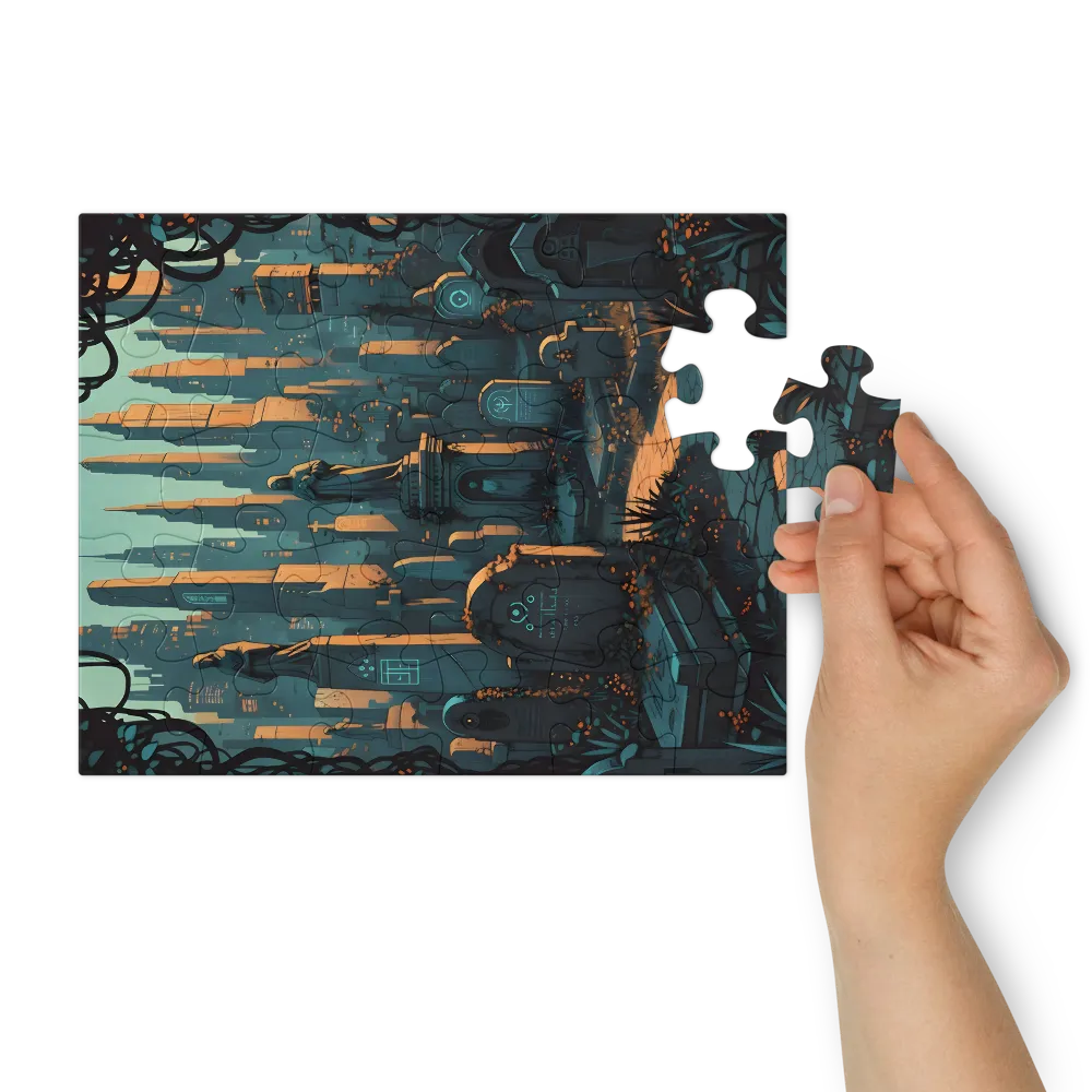 Mausoleum at Dusk 
 Jigsaw Puzzle in Tin Box