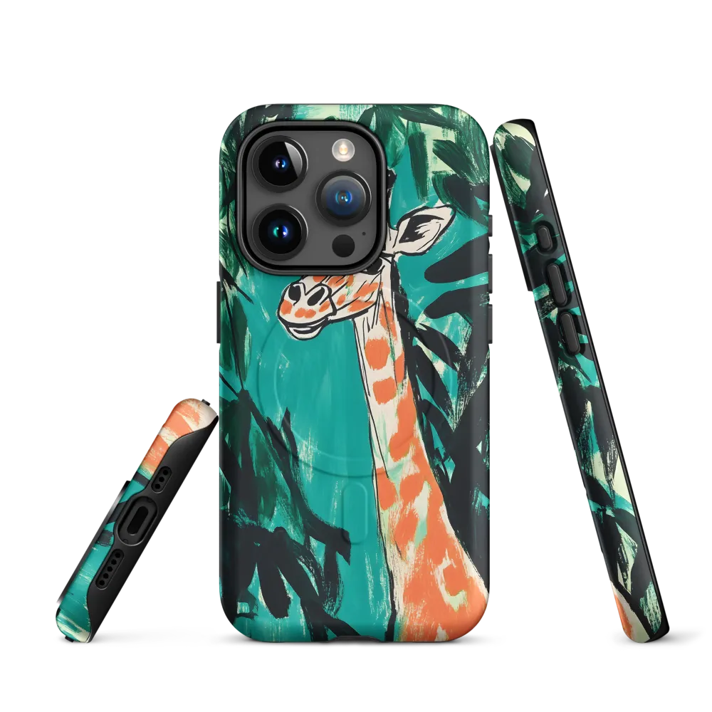 Curious Giraffe in Lush Greenery | Phone Case |  15 Pro | MagSafe® Tough Case | Matte