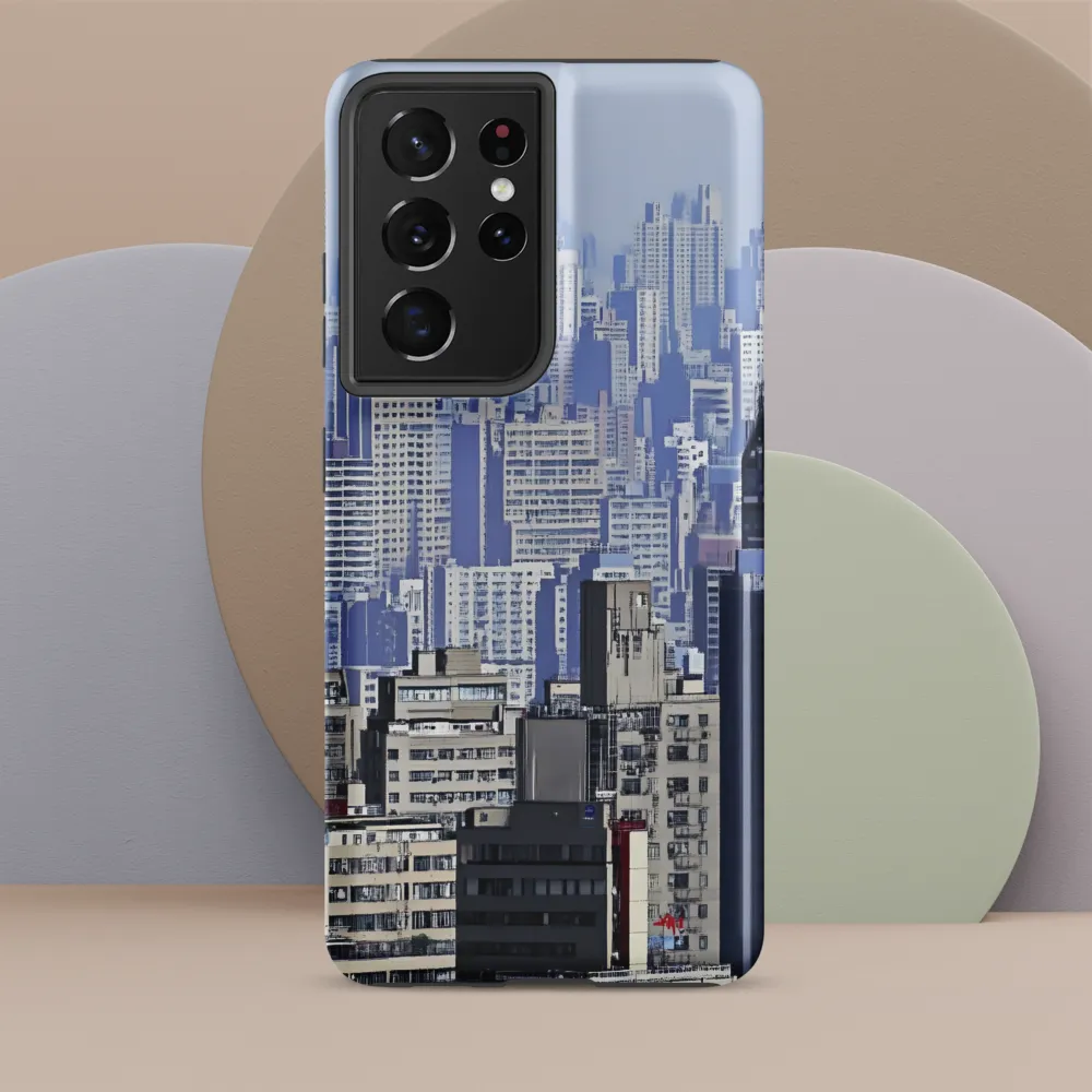 Urban Symphony: A Cityscape in Blues and Grays